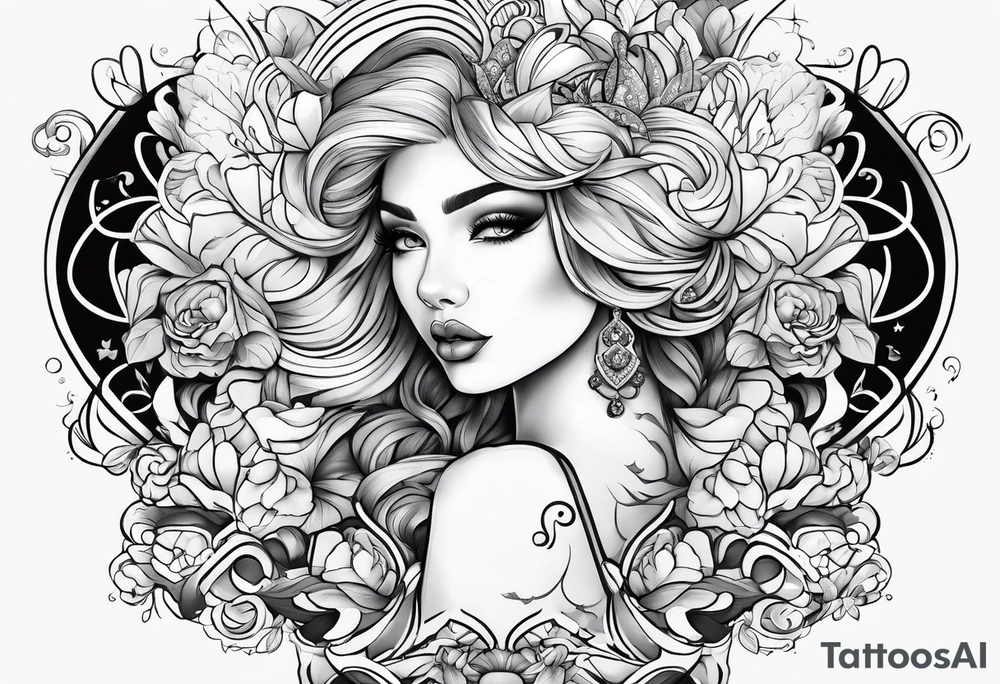 Girly fine line tattoo idea