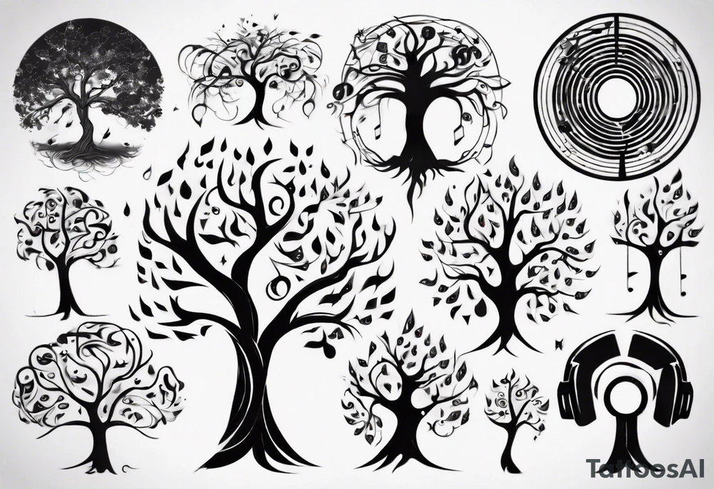 music tree tattoo idea