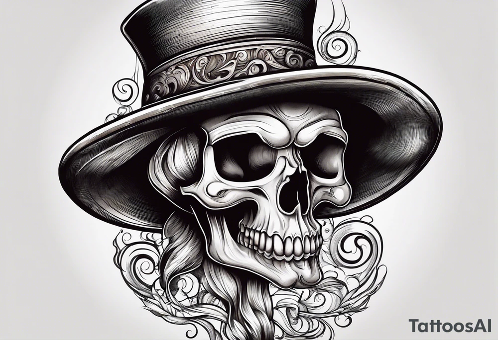 Tall skinny Mushroom wearing a cowboy hat tattoo idea
