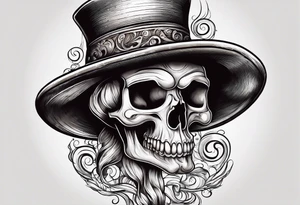 Tall skinny Mushroom wearing a cowboy hat tattoo idea