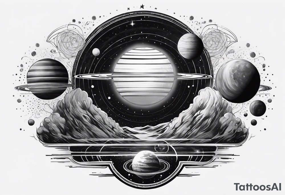 solar system spine tattoo idea