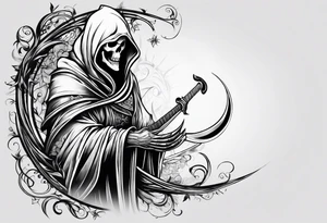Stomach tattoo 
Reaper tattoo idea