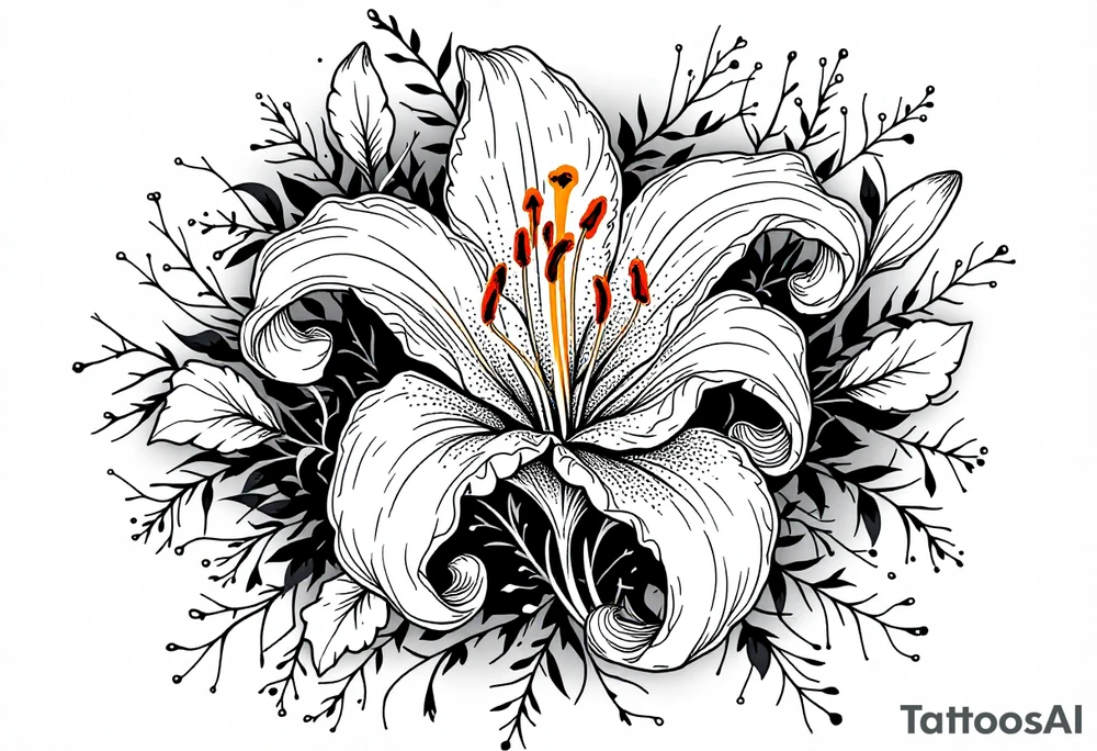 delicate lily in frost tattoo idea