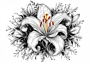 delicate lily in frost tattoo idea