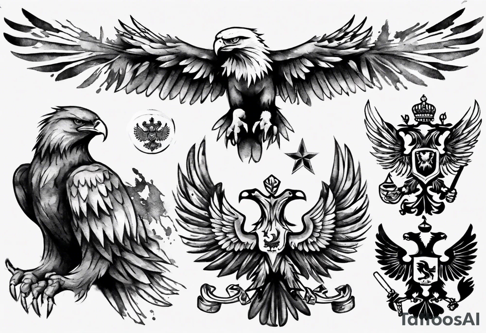 russian eagle tattoo idea