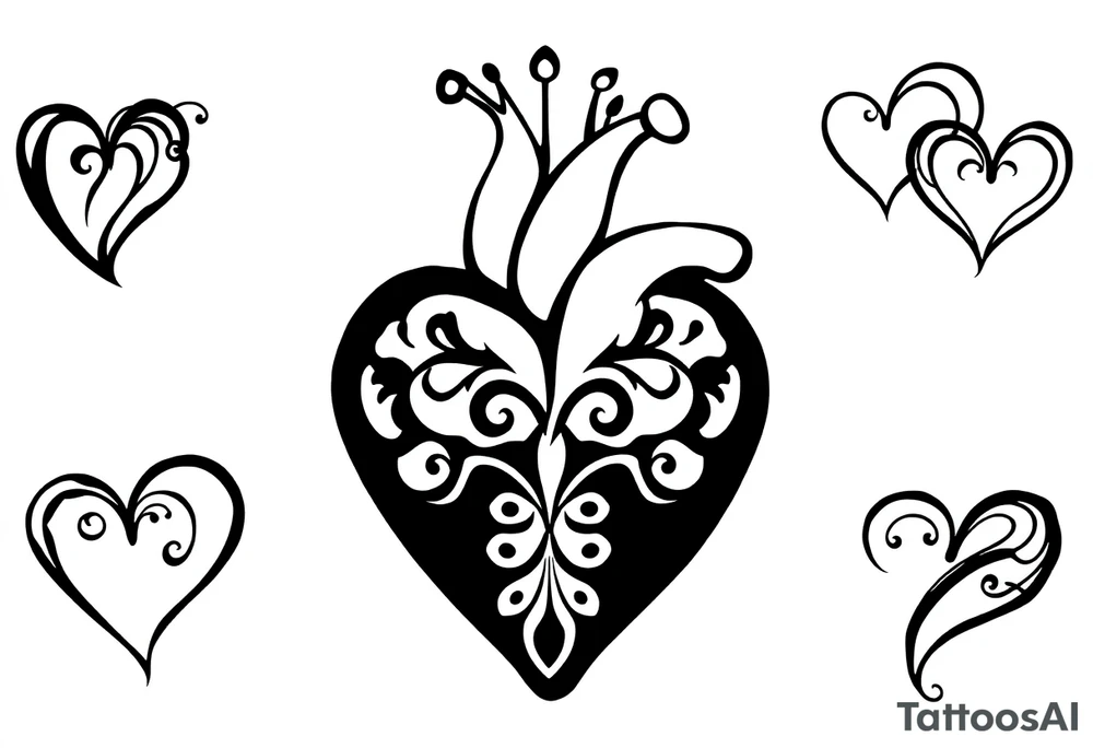 12 unique hearts tattoo idea