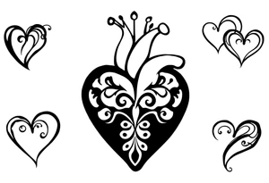12 unique hearts tattoo idea