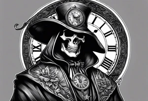 reaper with pocket watch tattoo idea