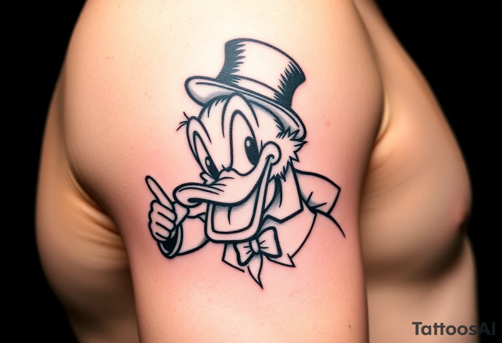 Scrooge McDuck, no luck all hustler tattoo idea