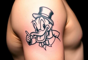 Scrooge McDuck, no luck all hustler tattoo idea