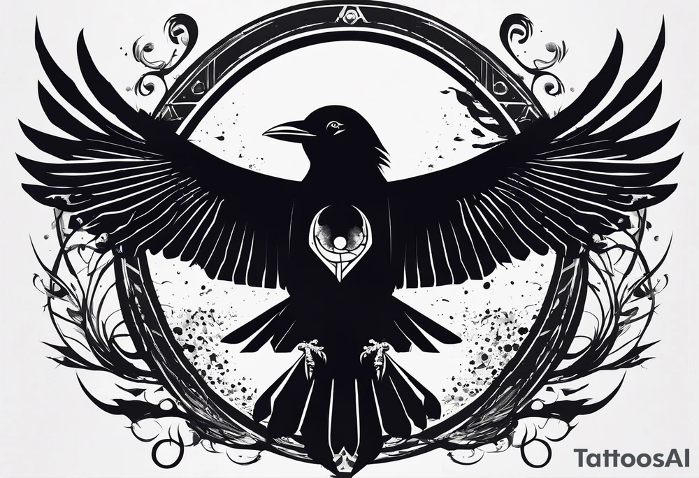 Semi-colon with the upper dot turns into uchiha itachi's crows tattoo idea
