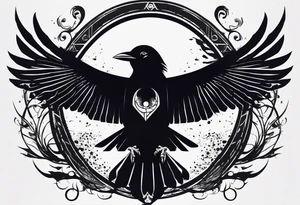 Semi-colon with the upper dot turns into uchiha itachi's crows tattoo idea