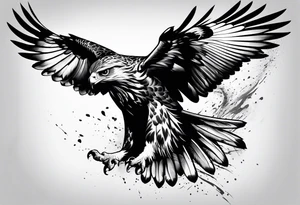 Hawk landing down tattoo idea