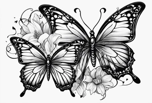 Butterflies with fire tattoo idea