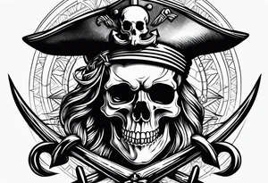 pirate skull anchor tattoo idea