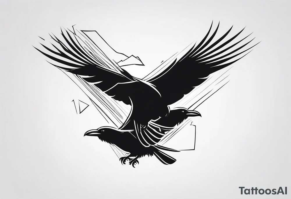 4 ravens flying tattoo idea