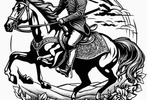Skeleton riding a horse tattoo idea