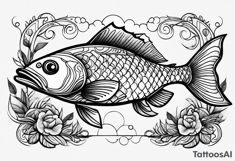 Fish made out of the Forrest eating earth tattoo idea