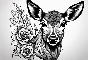 dark themed crying fawn tattoo idea
