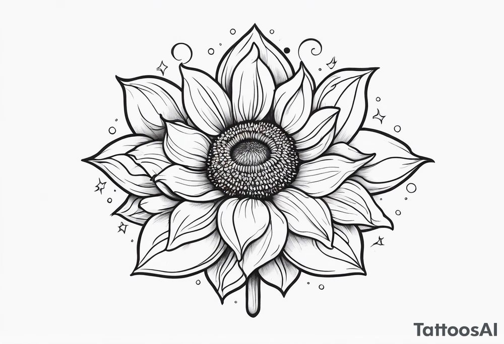 Flower fire an a sunflower tattoo idea