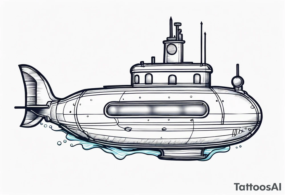 submarine on surface of water tattoo idea