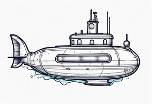submarine on surface of water tattoo idea