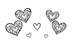 12 Cutesy hearts tattoo idea