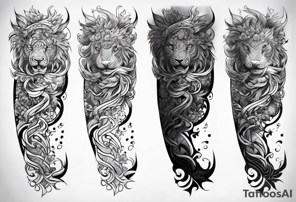 Japanese leg sleeve tattoo idea