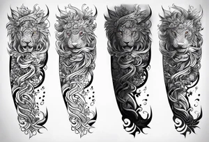Japanese leg sleeve tattoo idea