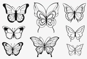3 different butterfly designs tattoo idea