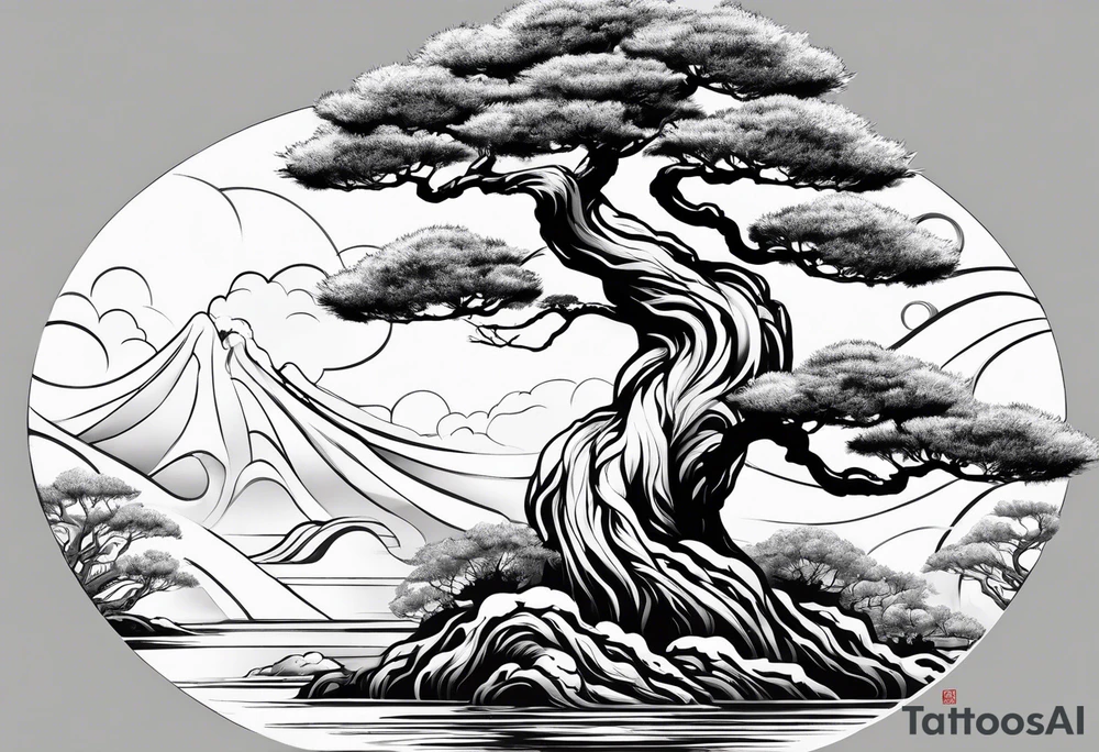 Bonsai tree and samurai tattoo idea