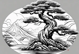 Bonsai tree and samurai tattoo idea