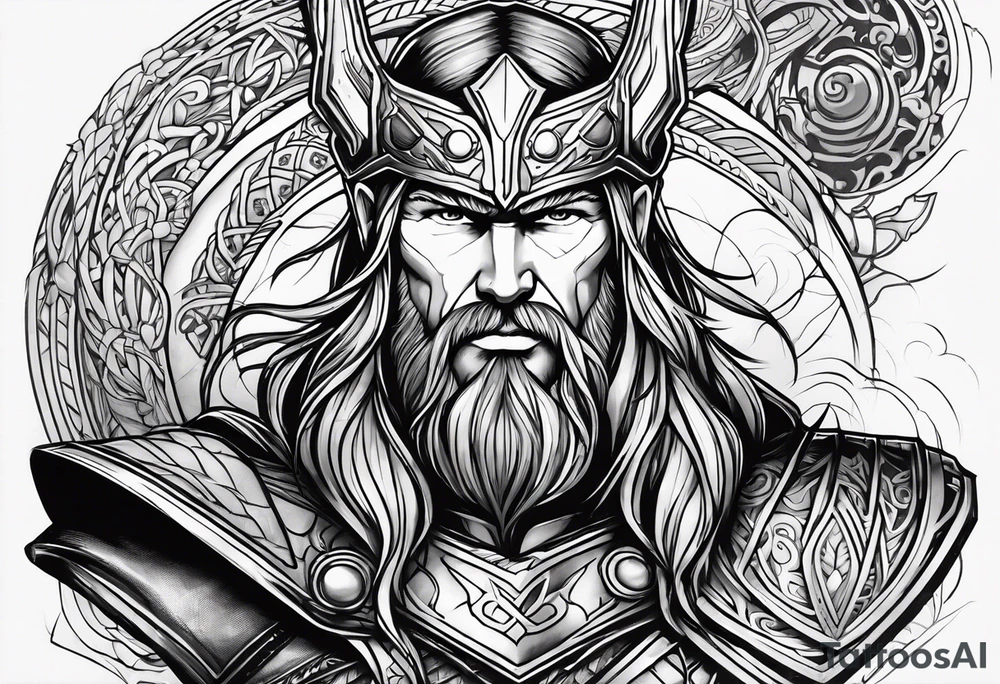 Thor kämpft gegen schlange tattoo idea