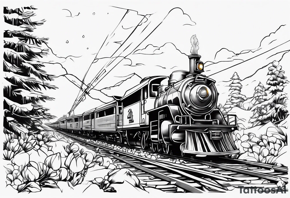 Bells cracking train track in the middle tattoo idea