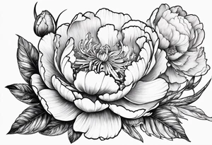 Scorpion and peony flower tattoo idea