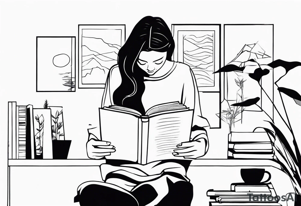 person reading tattoo idea