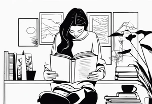 person reading tattoo idea