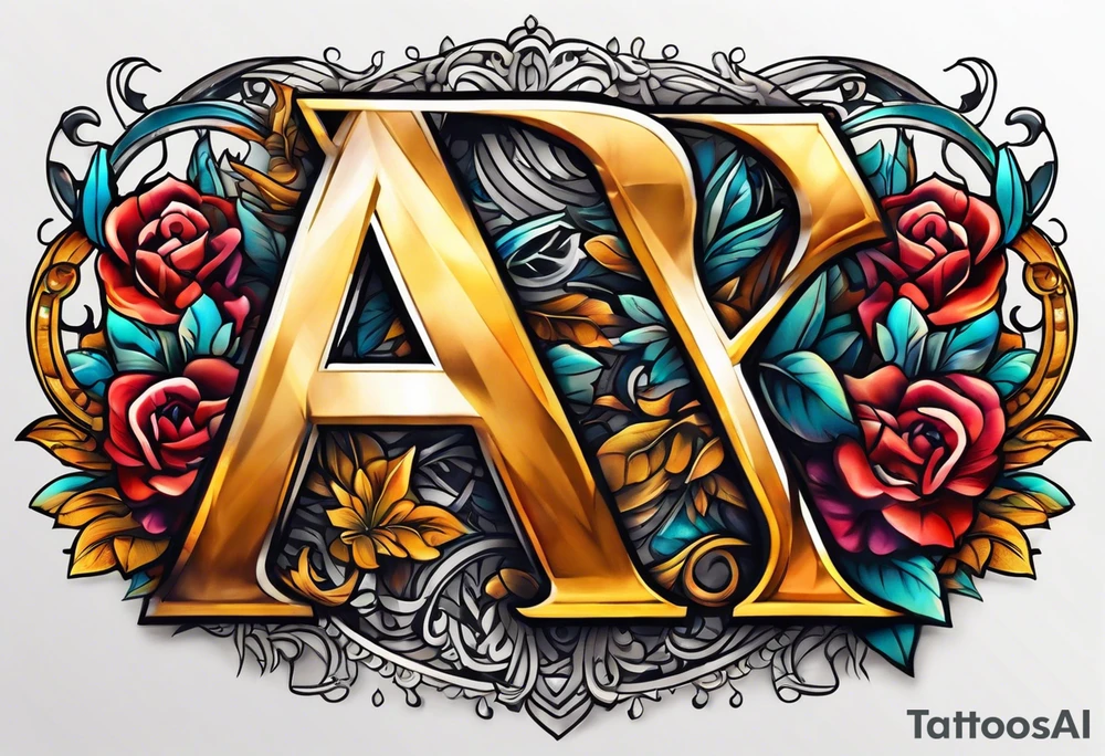 A headband with the letters A R in the middle tattoo idea