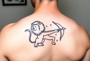 Leo zodiac sign and Sagittarius together tattoo idea