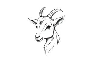 cute goat face tattoo idea