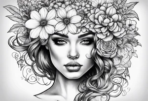 Brain and flower tattoo idea