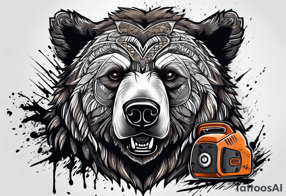 Bear with a chainsaw tattoo idea