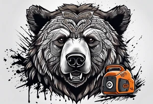 Bear with a chainsaw tattoo idea