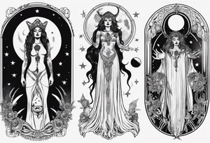 The High Priestess and the moon. TArot. tattoo idea
