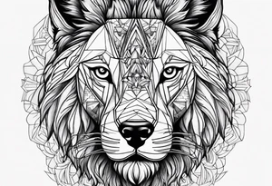 Lion eye and wolf eye tattoo idea
