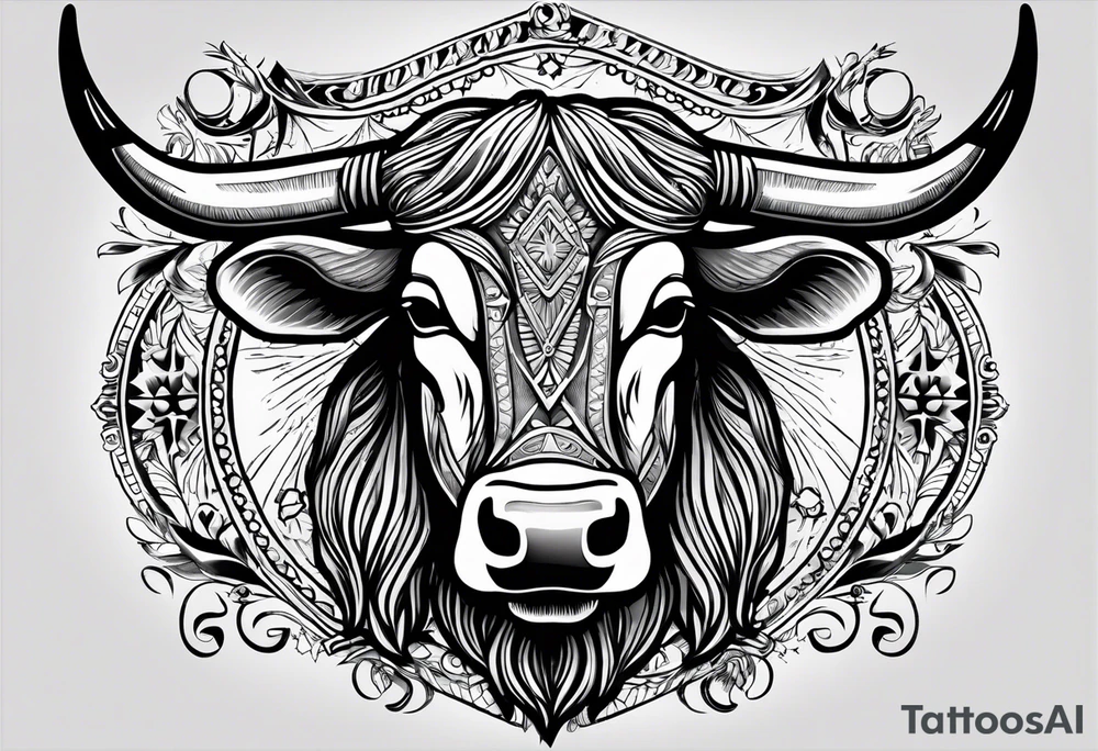 cybersigilism mean Longhorn with state of texas 
With “512” on top of the head tattoo idea