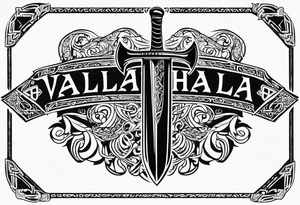 Valhalla sword viking hatchet tattoo idea