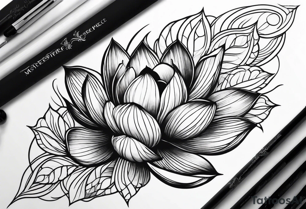 Lotus flower half sleeve tattoo idea