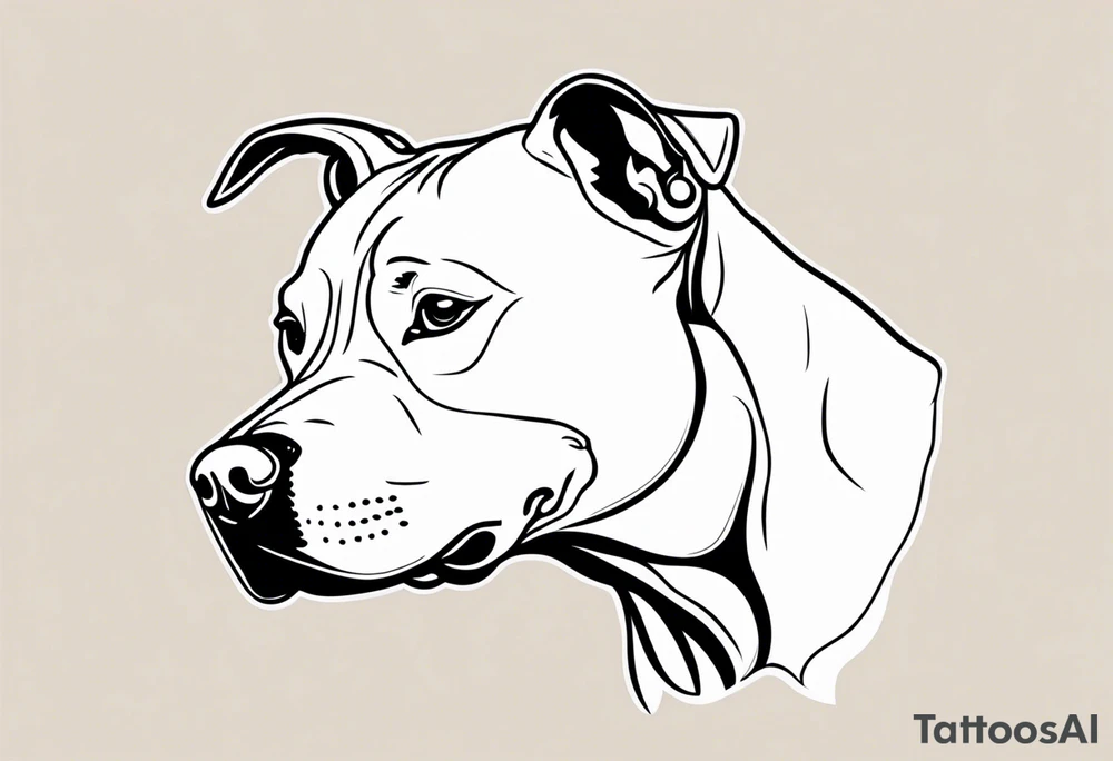 white pitbull pointed years pretty tattoo idea