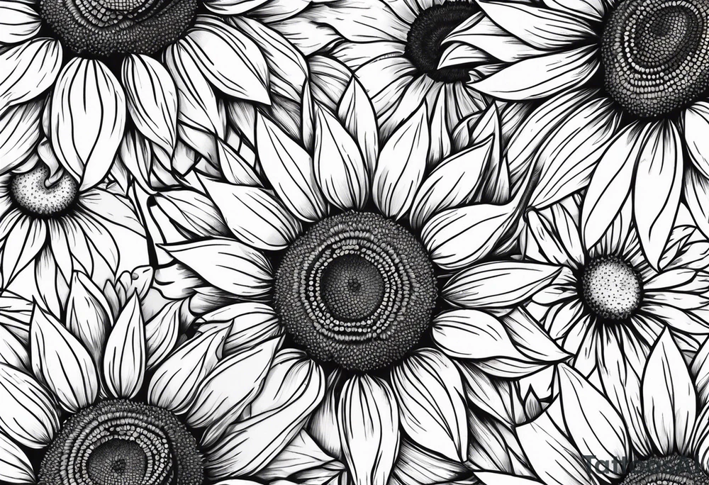 sunflowers, Daisy, wildflower tattoo idea